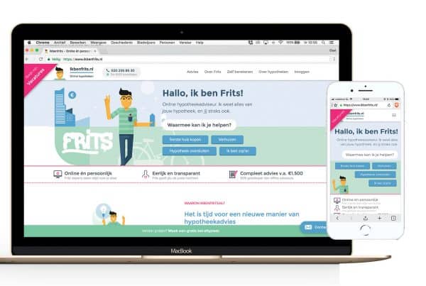 Impressie van de website en app van ikbenfrits.nl.